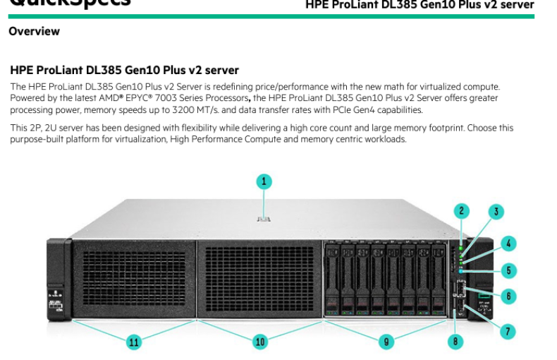 Servidores Dl385 G10 Plus V2